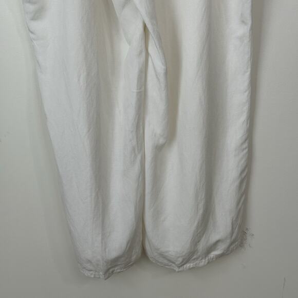 NWT Lane Bryant Linen Blend Wide Leg Pants Plus Size 26/28 White Drawstrings - Picture 9 of 13